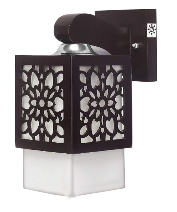 Das/P Square Shape Wooden Base Wall Pendant Light Lamp Sconce for Home,Office Decor E-27 (Bulb Not Included) (Wall Lamp, Pack of 1) - Wall Light, Dark Brown, NA